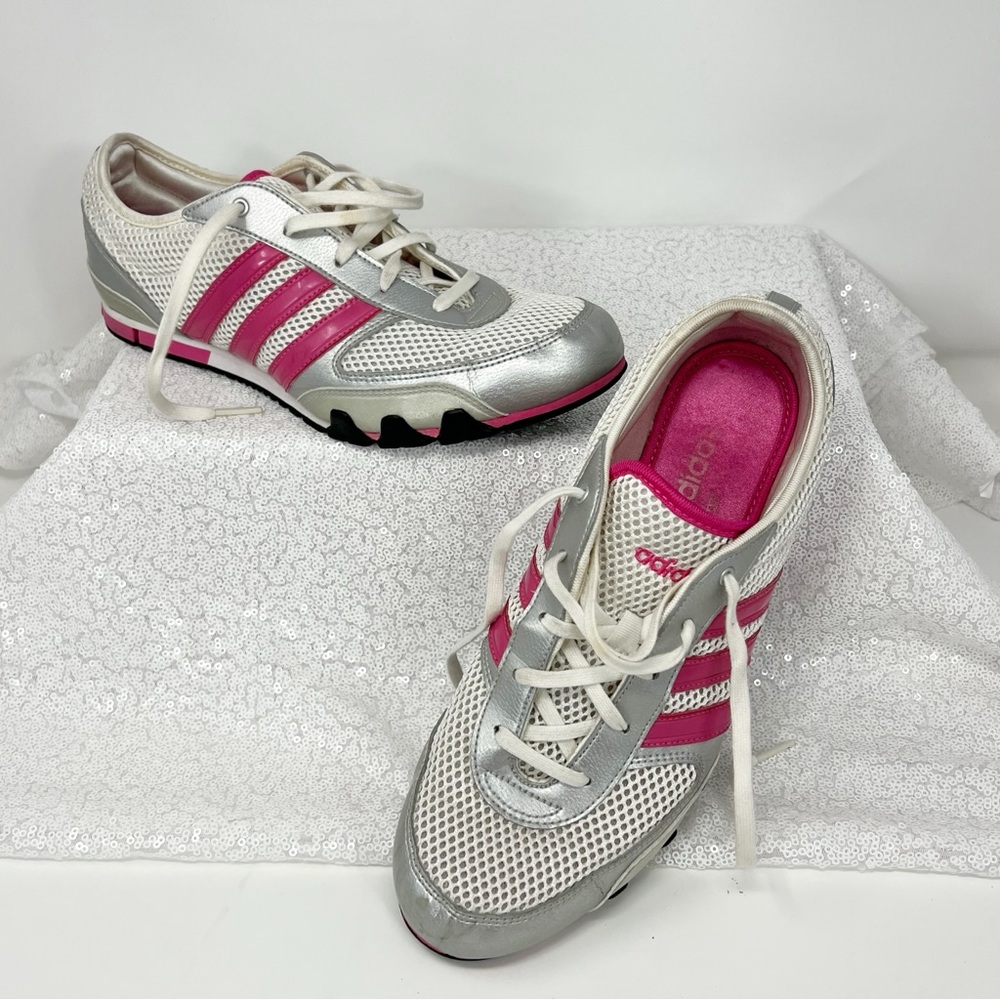 Adidas training running sneaker shoes white pink mesh women’s 8.5
